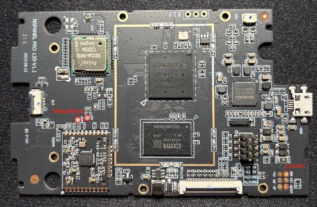 Sonoff NSPanel Pro 120: Loader and Maskrom mode